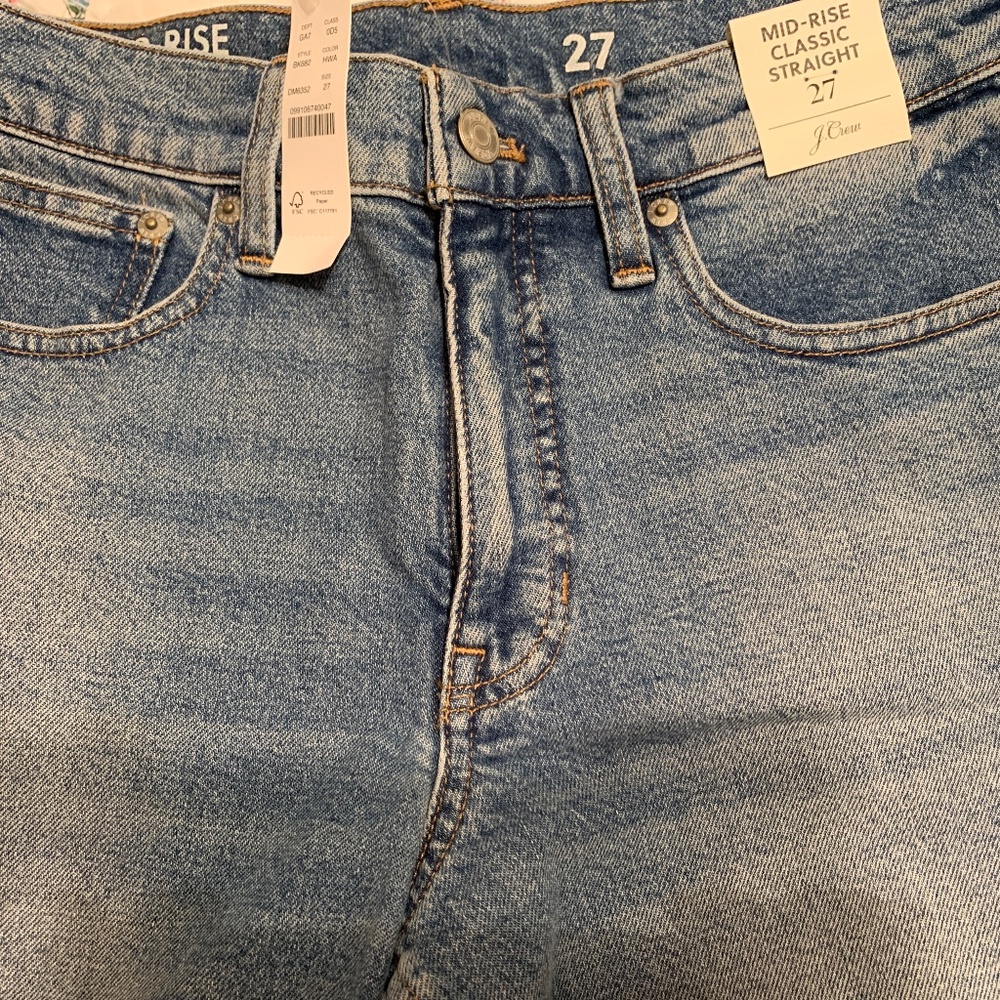 JCrew Mid-Rise Classic Straight jeans